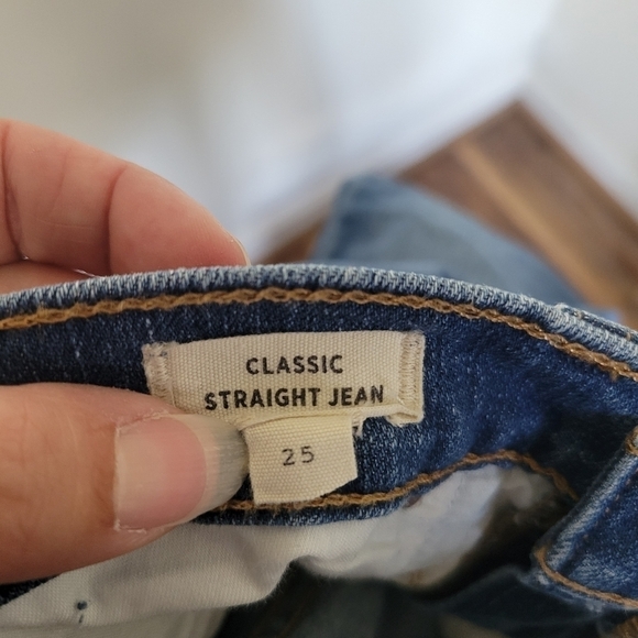 Madewell Cropped Classic Straight Distressed Jean Size 25 - Picture 10 of 12